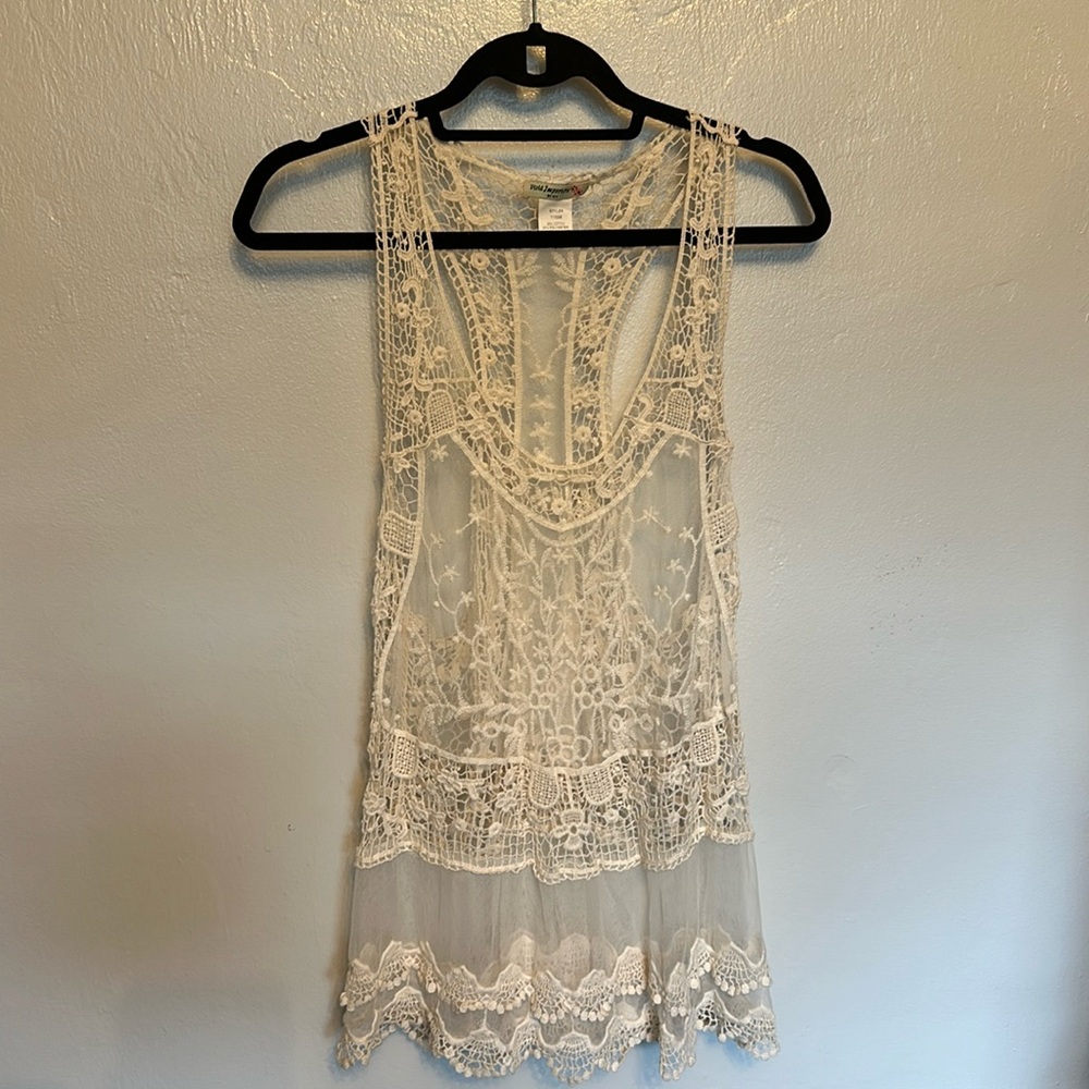 Embroidered  Layover great with jeans  or cover-up for the beach with shorts